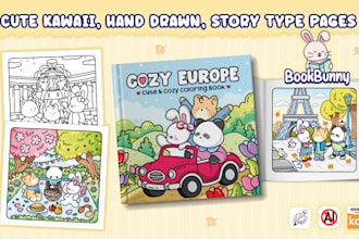 draw cute and cozy coloring book with kawaii animals