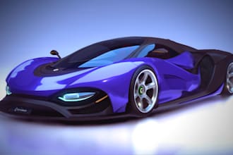 sculpt 3d car animation, car rigging, cronissa design, vfx rendering,3d printing