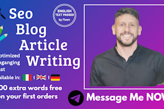 write SEO blog articles in english, italian or german