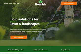 build landscaping website, lawn care website, farming gardening website