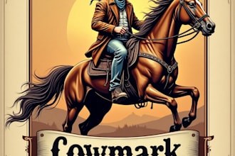 design high quality vintage  horse cowboy western logo for your business