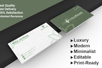 design luxury, modern, minimal, custom, print ready business card with qr code,