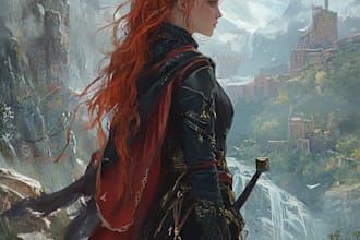 do fantasy character art illustration, fantasy character for you