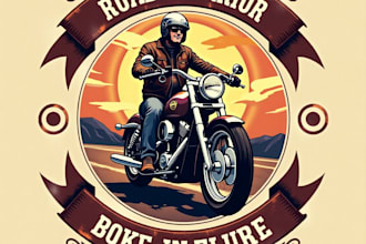 design high quality vintage biker motorcycle logo with express delivery