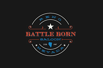 design modern battle born saloon logo