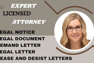 draft legal letters, cease and desist, or demand letters as your lawyer