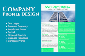 design business flyer, one pager and brochures for you