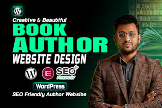 build responsive book author website or ebook landing page using elementor