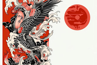 create your japanese custom tattoo design and illustration