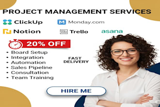 setup and automate trello, clickup, notion, monday, asana, and airtable CRM