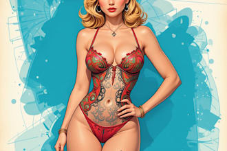 draw a sexy cartoon pinup girl