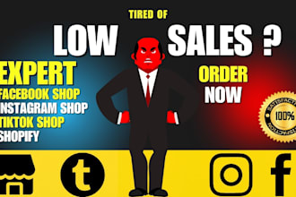 set up facebook shop, tiktok, instagram shop, fix meta pixel, shopify and