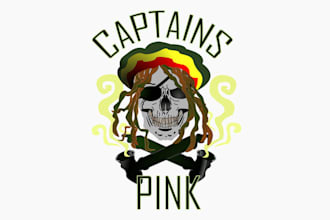 design greatest captains pink and cannabis hemp logo