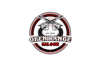 design creative strange range saloon logo