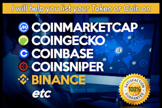 develop crypto coin token and cypto website with coin listing on cmc and binance