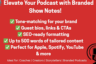 write engaging and SEO friendly podcast show notes