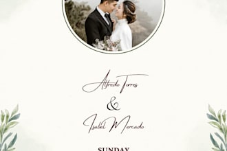 create vibrant and stunning custmizeable wedding card