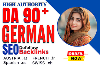 provide seo backlinks for german, austria, french, spanish and swiss sites