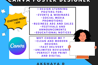 create customized canva posters for event, business, promotions