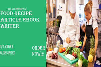 write and design professional cookbooks and recipe for KDP