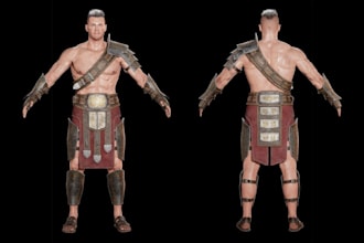 fantasy warrior model, unity 4k  texture,ue5 character rigging, game ready model