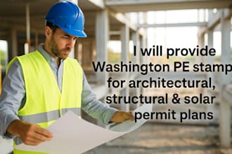 provide washington pe stamp for architectural, structural and solar permit plan