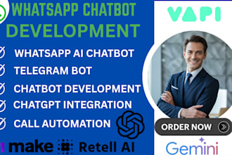 build ai chatbot for whatsapp telegram gpt integration whatsapp api ghl vapi