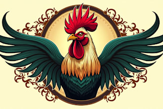 do custom rooster logo design for your brand