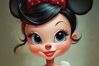 make a portrait into a disney style cartoon illustration
