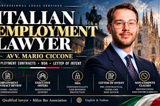 review employment contracts, nda, letter of intent as labour lawyer in italy