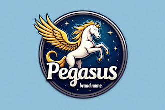 create awesome pegasus logo unlimited revisions
