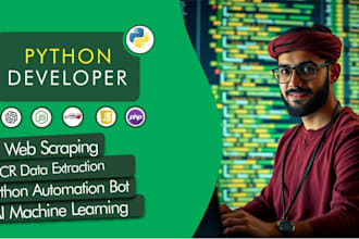 do python ai bot, web scraping, automation bot, ai chatbot, llm, rag, nlp, ocr