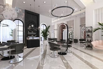 design 3d spa,3d hair salon, showroom, boutique, retail store, nail salon render