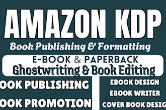do amazon KDP ads, book promotion, book formatting and book publishing