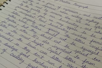 craft handwritten letters, study notes, invitation cards in cursive handwriting