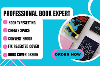 book typesetting,create space,convert ebook,fix rejected cover,book cover design