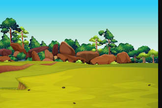 design custom 2d cartoon backgrounds, landscapes, and scene illustrations