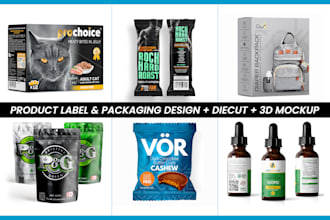 do all types of product packaging, label and bottle design