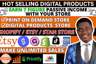 setup 7 figure shopify digital product store etsy shop stan store digital store