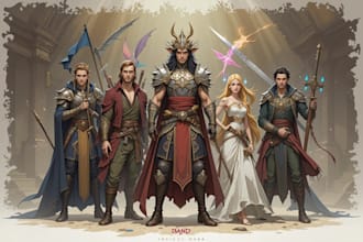 design character fantasy illustration for dnd party
