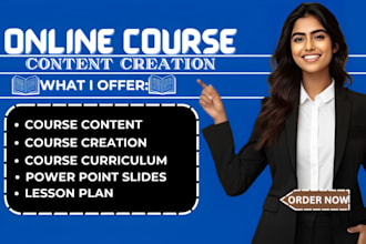 prepare online course content course curriculum lesson plan and ppt slides