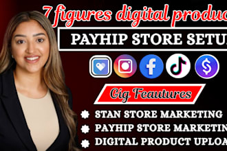 do 7 figure payhip store, stan store, beacons ai, etsy digital products, gumroad