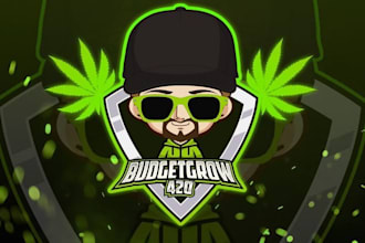 do cannabis, marijuana, weed, hemp, cbd and mascot logo with creative thinking