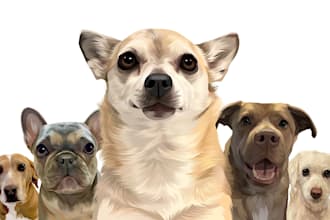 create a realistic custom pet vector portrait for you