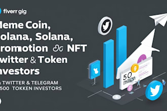 reach 50m token investors for meme coin,solana,nft, x twitter telegram promotion