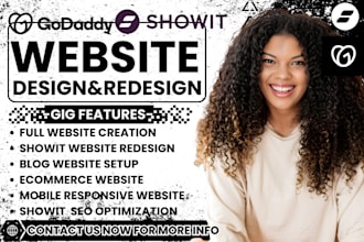 build showit website, customize showit template redesign showit, godaddy website