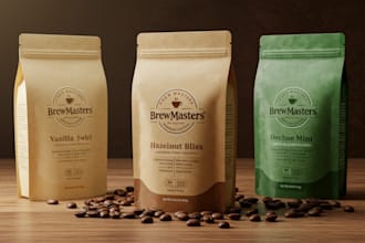 do mylar bag design, pouch packaging design with 3d product packaging mockup
