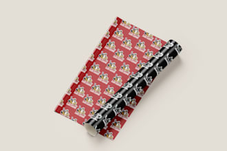 make a wrapping paper design with a anime pattern design