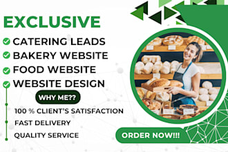 caterring leads catering website bakery website food website landing  page