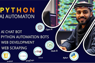 build python ai bot, web scraper, automation bot, ai app, chatbot, nlp, llm, ocr